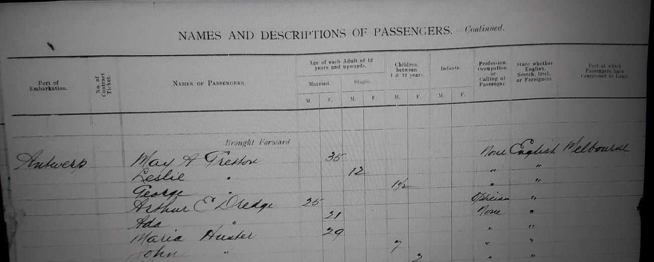 Gretton 1912 passenger 